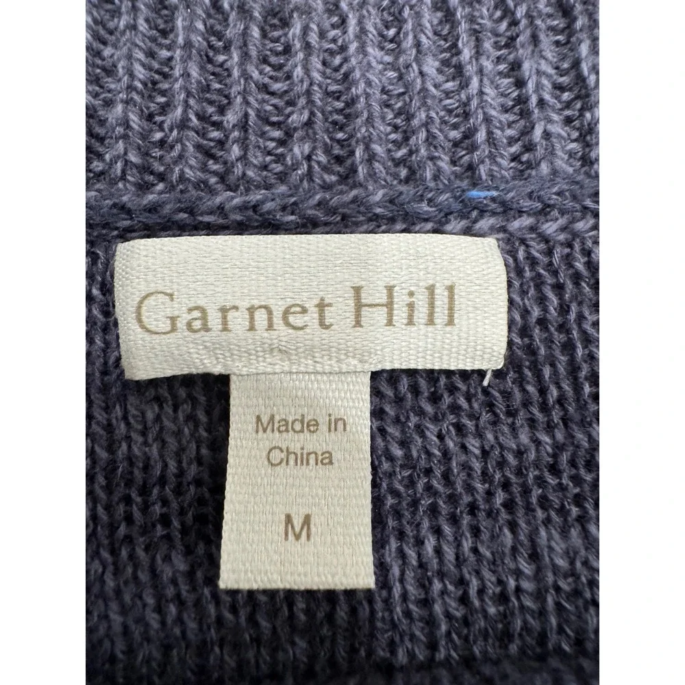Garnet Hill Sweater, Skyline Linen, Organic-Cotton, wavy  
landscape Size M - Picture 5 of 8